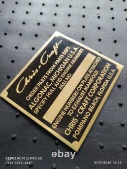 Chris Craft Hull Plate OEM NEW UNSTAMPED Antique Vintage Classic Wood Boat Parts