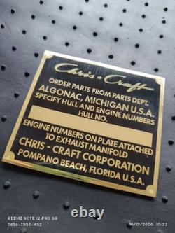 Chris Craft Hull Plate OEM NEW UNSTAMPED Antique Vintage Classic Wood Boat Parts