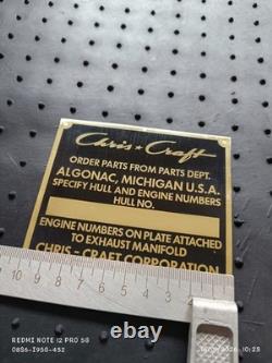Chris Craft Hull Plate OEM NEW UNSTAMPED Antique Vintage Classic Wood Boat Parts
