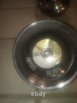 Chris Craft Wood Boat Gauge Dual Amperes Oil Pressure Vintage Original Part