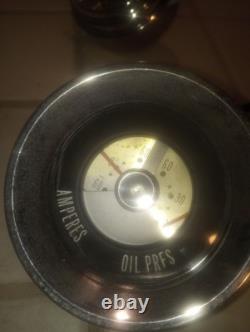 Chris Craft Wood Boat Gauge Dual Amperes Oil Pressure Vintage Original Part