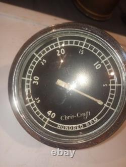 Chris Craft Wood Boat Tach RPM Gauge Vintage Rare Part