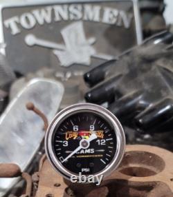 Clay Smith Direct fit 15lb PRESSURE GAUGE Liquid Filled MR HORSEPOWER Hot Rod