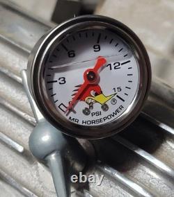 Clay Smith Direct fit 15lb PRESSURE GAUGE Liquid Filled MR HORSEPOWER Hot Rod W1