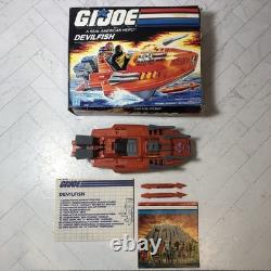 Devilfish in Box Vintage 1986 G. I. GI Joe Motorboat 3.75 ARAH Vehicle COMPLETE