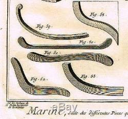 Diderot Enclyclopedie MARINE BOAT MAKING PARTS PLATE VI Engraving 1751-72