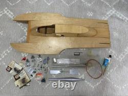 Dumas Atlas Van Lines Vintage Wooden Hydroplane Race Boat Kit, unfinished/parts