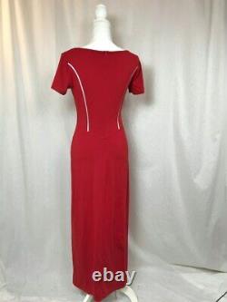 Fendi Vintage Women's Maxi Red Dress Stretcy Sheer Parts Size S Fendi Jeans