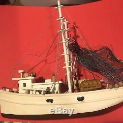 Folk ArtWood Toy Boats Vintage Old Fishing Boat Parts Wear Made And Put Together