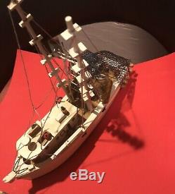 Folk ArtWood Toy Boats Vintage Old Fishing Boat Parts Wear Made And Put Together