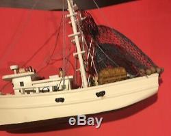 Folk ArtWood Toy Boats Vintage Old Fishing Boat Parts Wear Made And Put Together