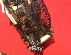 Folk ArtWood Toy Boats Vintage Old Fishing Boat Parts Wear Made And Put Together