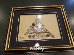 Girard Sail Boat Watch Picture Parts Collage Signed Vintage Custom Art Framed
