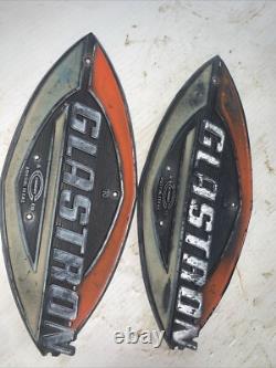 Glastron boat name plate placard emblem pair Vintage marine parts