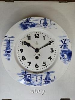 Gustav Becker Porcelain Wall Clock Dutch Boat Ocean Lighthouse PARTS OR REPAIR