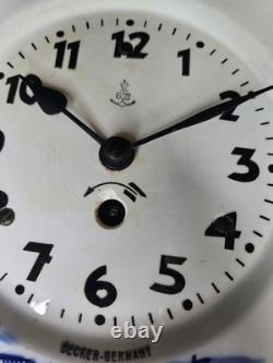 Gustav Becker Porcelain Wall Clock Dutch Boat Ocean Lighthouse PARTS OR REPAIR