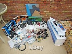 Huge Lot Vintage Rc Remote Control Airplane Car Boat Parts Futaba Hitec Servos