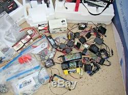 Huge Lot Vintage Rc Remote Control Airplane Car Boat Parts Futaba Hitec Servos