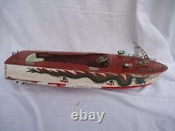 Ito Vintage 50's Japanese Wood Dragon Battery Power Toy Speed Boat 18 Parts