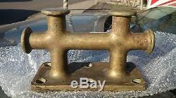 JUST PERFECT VINTAGE BOLLARD TOW DECK Double CLEAT 14-LBS 7-KG CAST NET BRONZE