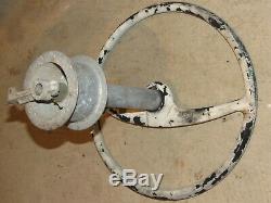 KAINER vintage 15 boat steering wheel with mount, shaft and pulley