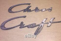 LARGE 24 Chris Craft Boat Emblem Chrome Raised Letters Wood Boat Badge Vintage