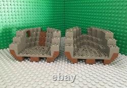 LEGO 2x Lot Brown Gray Boat Hull Bow and Stern 6271, 6268 Pirate Ship Parts