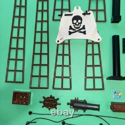 LEGO Lot Vintage Pirate Ship Parts Boat Mast Base Long Brown Rigging Cannon Map