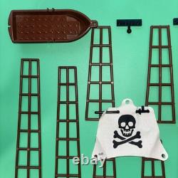 LEGO Lot Vintage Pirate Ship Parts Boat Mast Base Long Brown Rigging Cannon Map