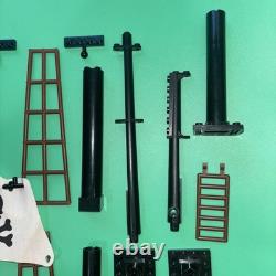 LEGO Lot Vintage Pirate Ship Parts Boat Mast Base Long Brown Rigging Cannon Map