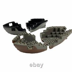 LEGO Pirate Ship Boat Hull Lot X4 Brown Black Gray Bow Stern 6271, 6268 Parts