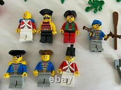 LEGO Vintage Pirate Parts Lot- 7 mini figures, Weapons, Flags, boat, parrots