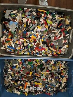 LEGO Washed 10 Lbs Bulk lot Random Pull + 10 Minifigs Authentic Cleaned Parts h1