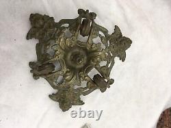 Large 1891 Hanging Oil Lamp Frame Woman on boats Parts