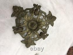 Large 1891 Hanging Oil Lamp Frame Woman on boats Parts