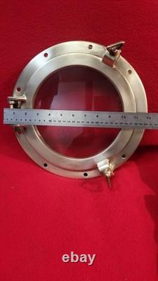 Large Bronze Porthole 12 Diameter 8 Glass Vintage Boat Parts Port Hole