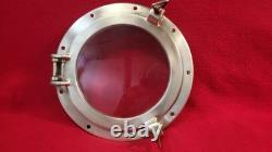 Large Bronze Porthole 12 Diameter 8 Glass Vintage Boat Parts Port Hole