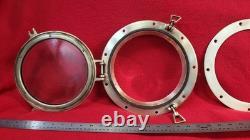 Large Bronze Porthole 12 Diameter 8 Glass Vintage Boat Parts Port Hole
