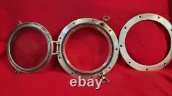 Large Bronze Porthole 12 Diameter 8 Glass Vintage Boat Parts Port Hole