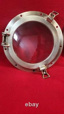 Large Bronze Porthole 12 Diameter 8 Glass Vintage Boat Parts Port Hole