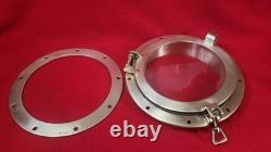 Large Bronze Porthole 12 Diameter 8 Glass Vintage Boat Parts Port Hole