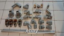 Large Lot Of Rare Vintage Chris Craft Boat Railing Ends Parts Pieces Brackets