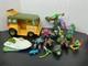 Large Lot Vtg 90s Tmnt Mixed Lot Van Boat Motorcycle Figures Helicopter Parts
