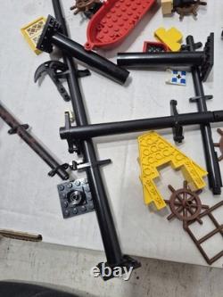 Large Lot of Vintage Lego Pirate Ship Parts Pieces Replacement Boat Hull Flags+