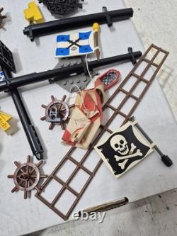 Large Lot of Vintage Lego Pirate Ship Parts Pieces Replacement Boat Hull Flags+