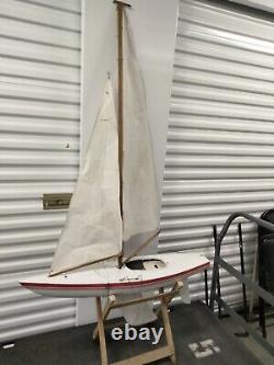 Large Vintage RC Model Remote Control Sailboat No Remote, Parts or Repair 38