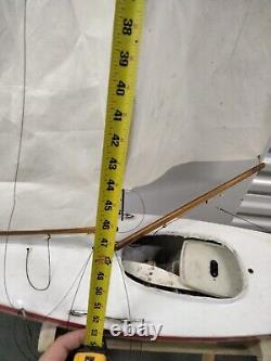Large Vintage RC Model Remote Control Sailboat No Remote, Parts or Repair 38