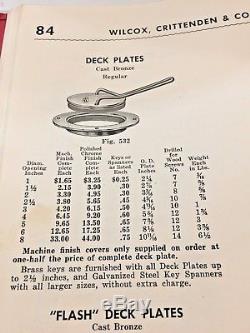 Large Vintage Wilcox Crittenden Cast Bronze 5 Deck Plate With 7 1/2 Flange