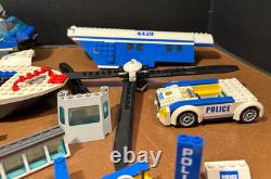 Lego City police boat car Helicopter parts printed pieces some vtg incomplete