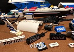 Lego City police boat car Helicopter parts printed pieces some vtg incomplete